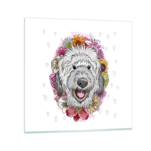 Impression sur verre - Image sur verre - La joie du chiot - 60x60 cm