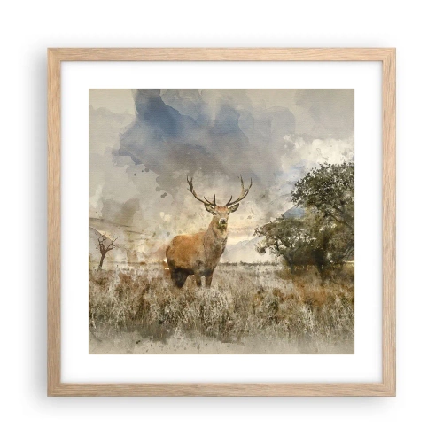 Affiche dans un chêne clair - Poster - Dignité - force - majesté - 40x40 cm