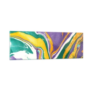 Impression sur verre - Image sur verre - Ondes de couleur - 90x30 cm