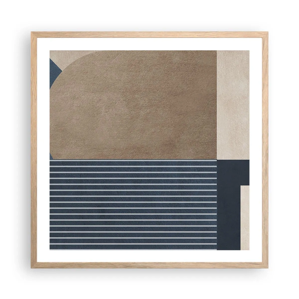 Affiche dans un chêne clair - Poster - Composition simple et en rondeur - 60x60 cm