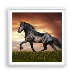 Affiche dans un cadre blanc - Poster - Livres noirs - 60x60 cm