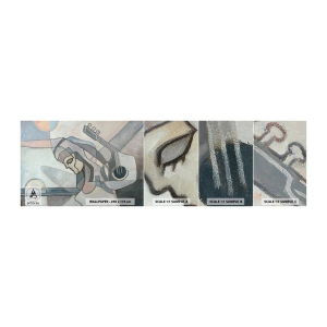 Échantillon de Papier Peint Autocollant Deluxe Sticker - Au pouvoir de la musique - Abstraction, Cubisme, Personnes - 100x30 cm