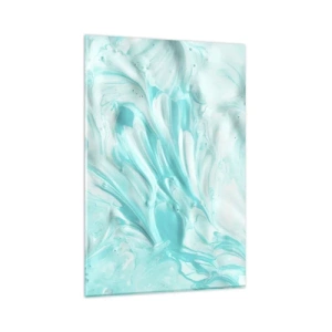 Impression sur verre - Image sur verre - Un motif abstrait dans des tons pastel de bleu et de blanc. - 80x120cm - Ensemble pour toujours - Décoration murale moderne pour le salon et la chambre ARTTOR