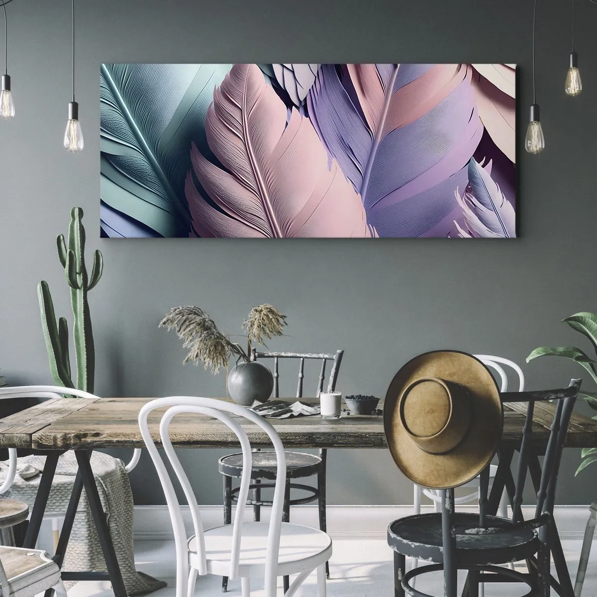 Impression sur toile - Image sur toile - Oiseau chic - 100x40 cm