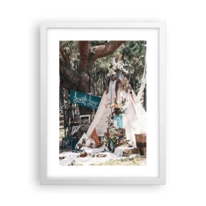 Affiche dans un cadre blanc - Poster - Make love… - 30x40 cm