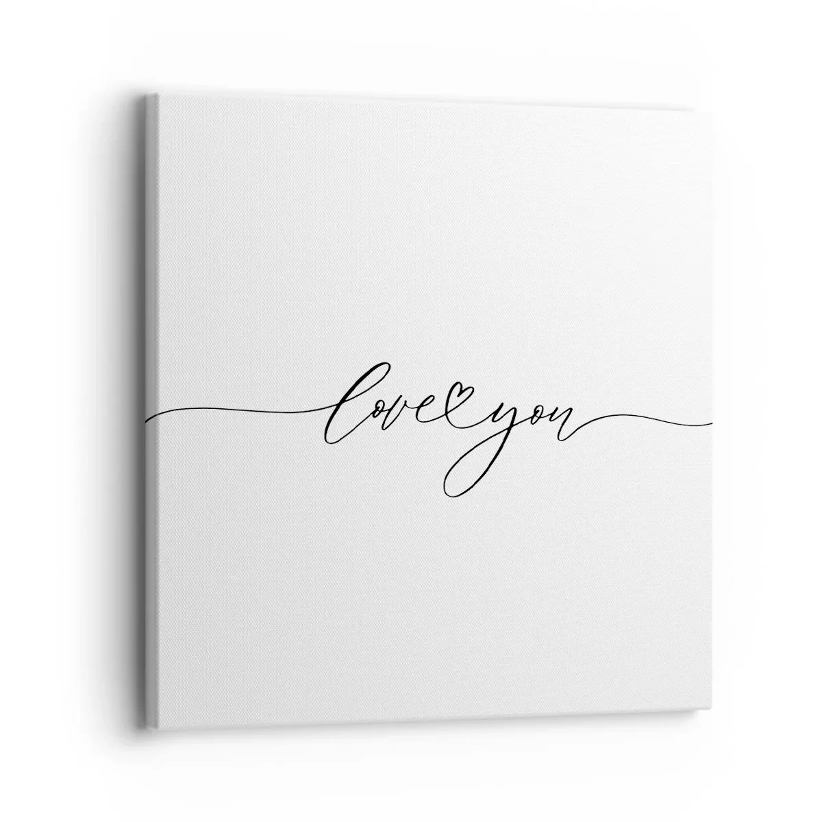 Impression sur toile - Image sur toile - Noir sur blanc - 30x30 cm