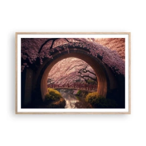 Affiche dans un chêne clair - Poster - Printemps japonais - 100x70 cm
