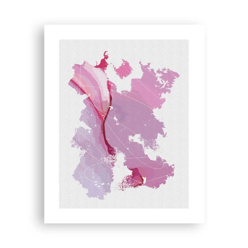 Affiche - Poster - Carte du monde rose - 40x50 cm