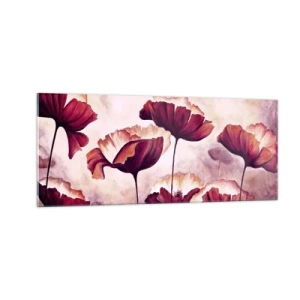 Impression sur verre - Image sur verre - Pétale rouge et blanc - 100x40 cm