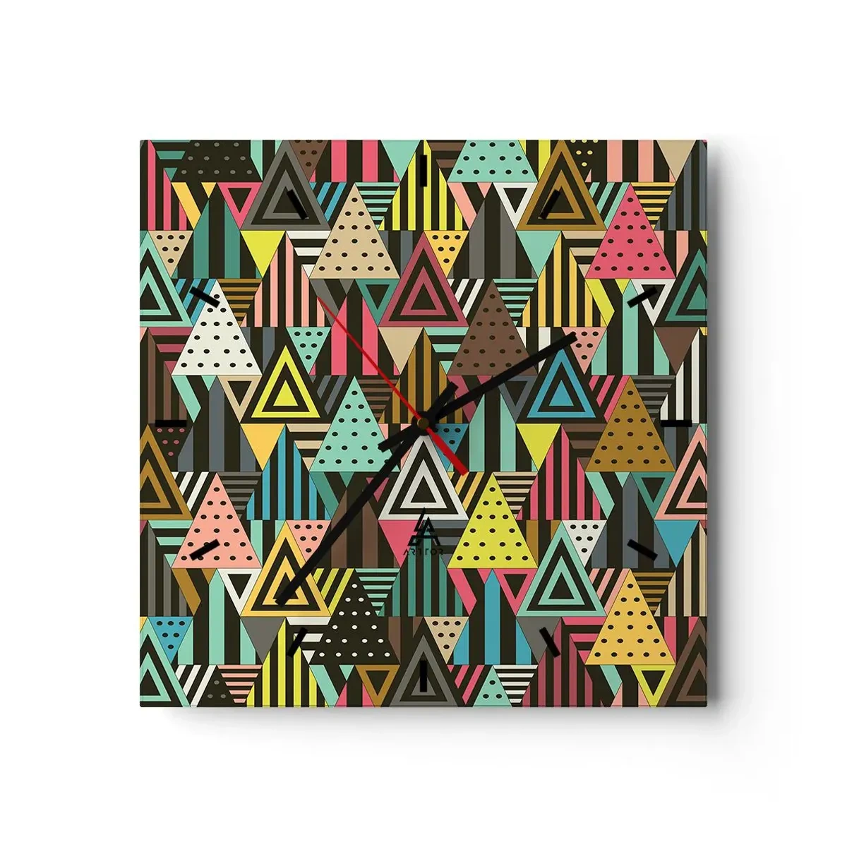 Horloge murale - Pendule murale - En rythme de trois - 40x40 cm