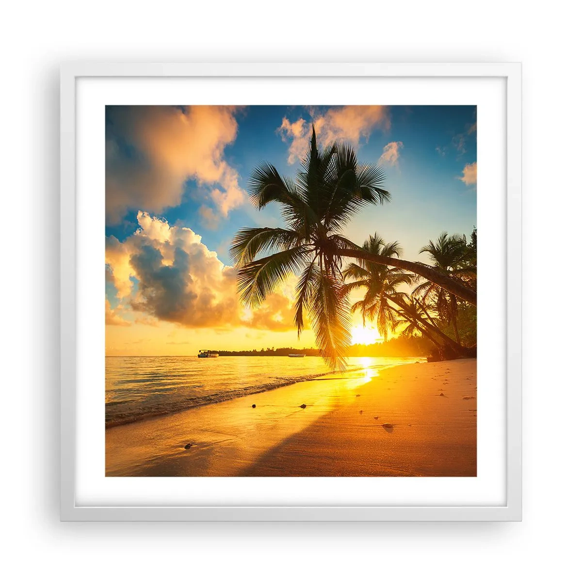 Affiche dans un cadre blanc - Poster - Rêve caribéen - 50x50 cm