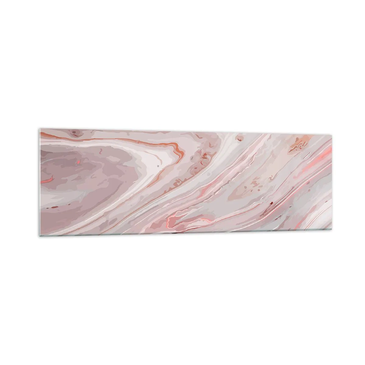 Impression sur verre - Image sur verre - Vagues abstraites dans des tons délicats de rose et de beige - 160x50cm - Rose liquide - Décoration murale moderne pour le salon et la chambre ARTTOR