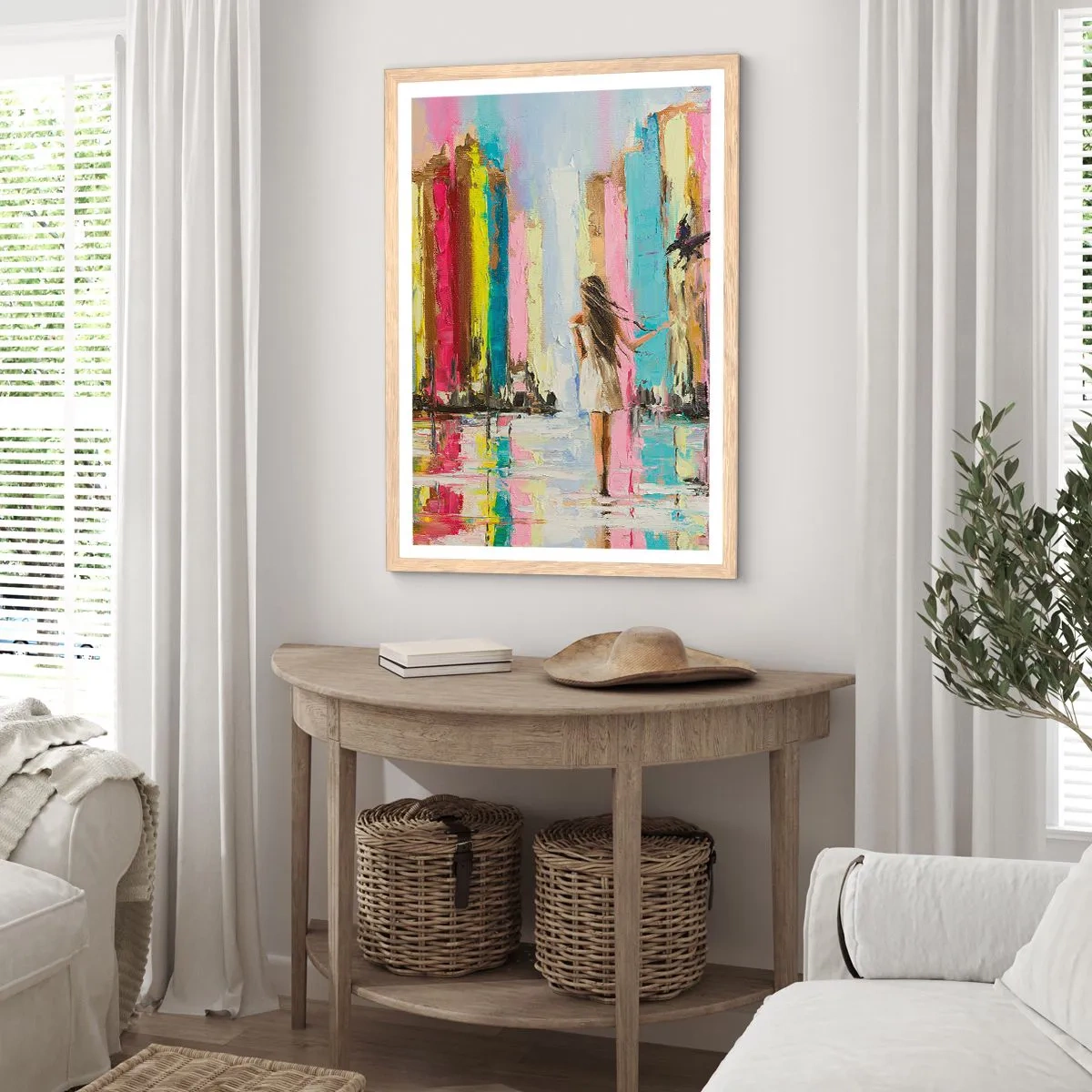 Affiche dans un chêne clair - Poster - Viens avec moi - 70x100 cm