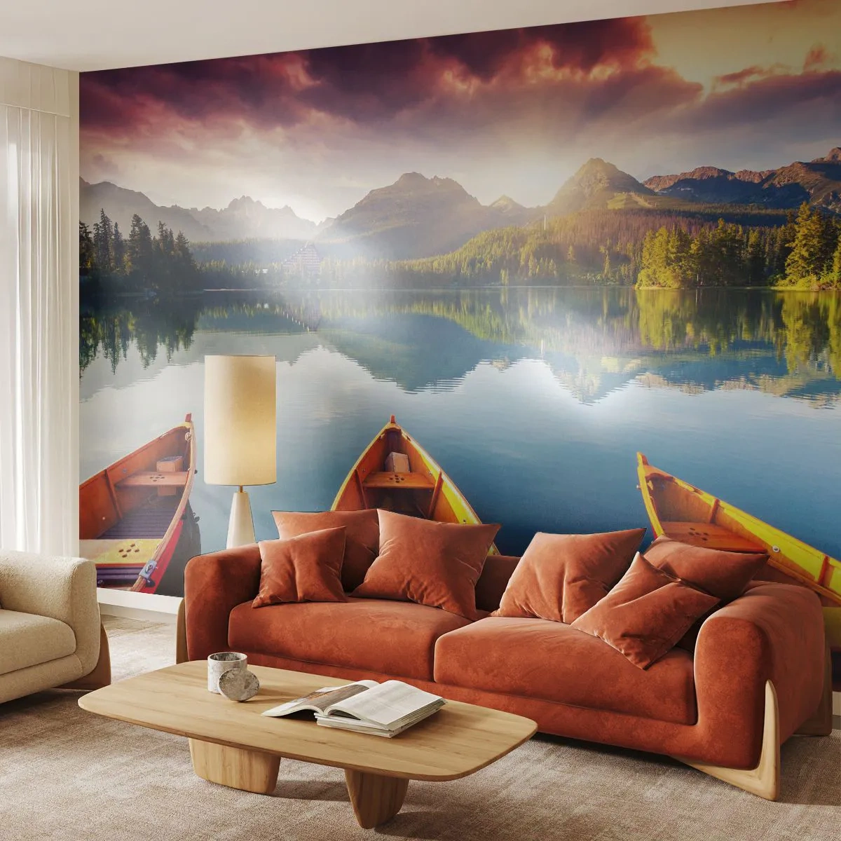 Papier Peint Autocollant Deluxe Sticker - Rien contre nature - Paysage, Montagnes, Calme - 400x280 cm
