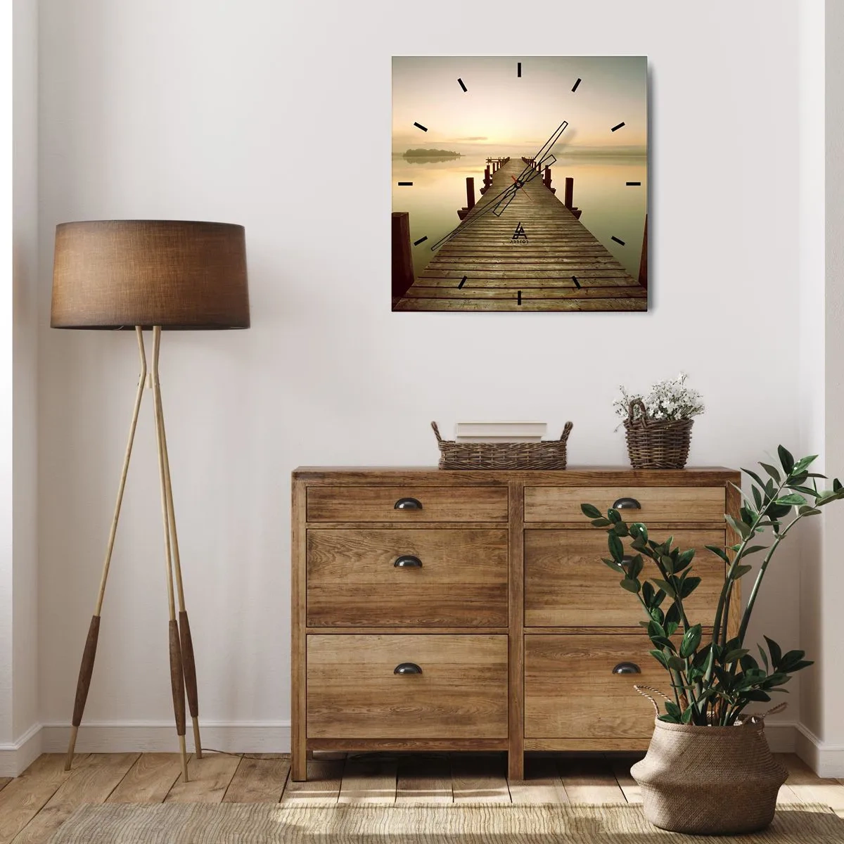 Horloge murale - Pendule murale - L'aube, les premières lueurs, le jour  - 30x30 cm