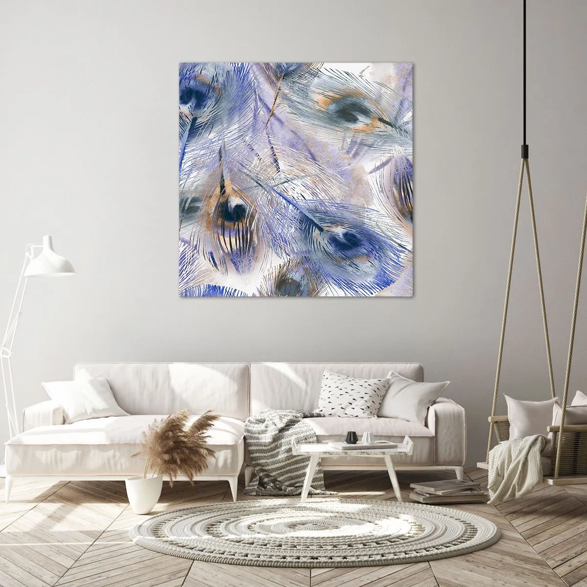 Impression sur toile - Image sur toile - Composition de paon - 50x50 cm