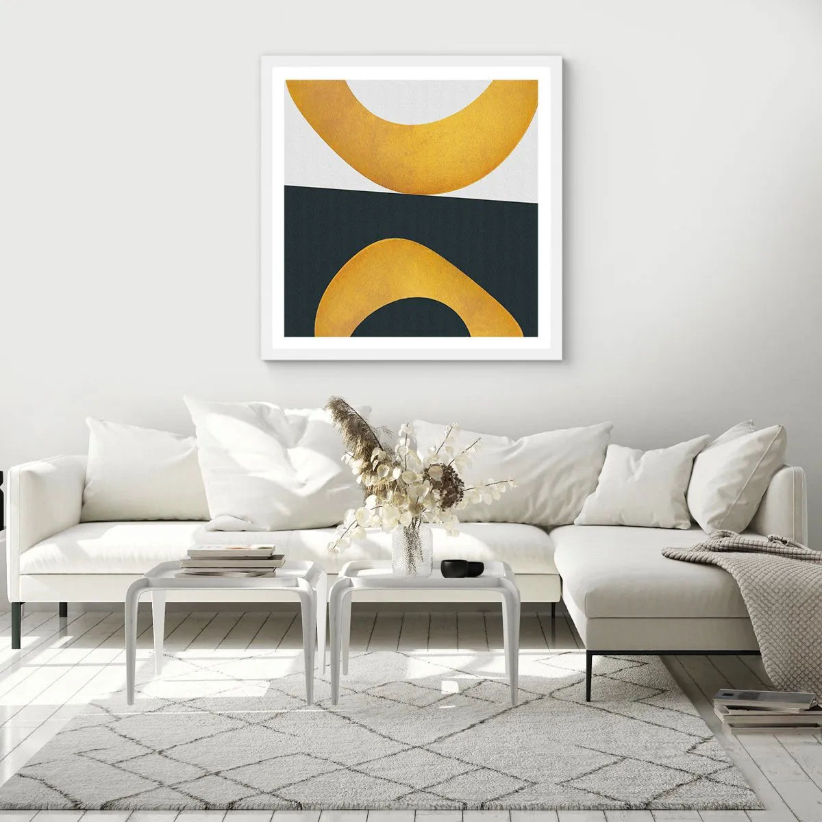 Affiche dans un cadre blanc - Poster - Avant tout : l’or - 50x50 cm