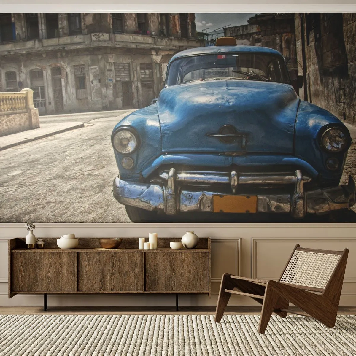 Papier Peint Autocollant Deluxe Sticker - L'ancien est beau - Automobile, Voiture, Taxi - 250x175 cm