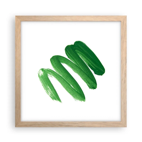 Affiche dans un chêne clair - Poster - Blague verte - 30x30 cm