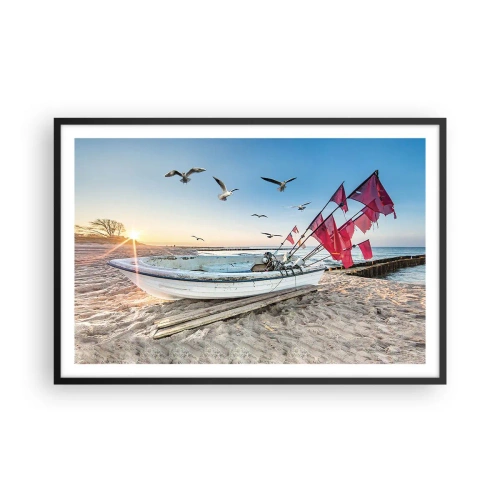 Affiche dans un cadre noir - Poster - Repos mérité - 91x61 cm