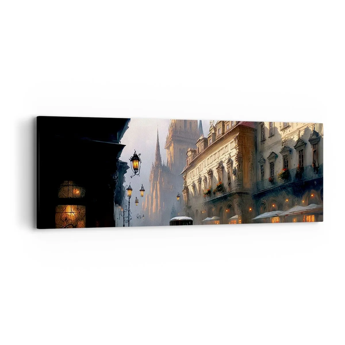 Impression sur toile - Image sur toile - Le charme d'une soirée pragoise - 90x30 cm