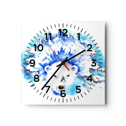 Horloge murale - Pendule murale - Le roi de l'Arctique dans une couronne de glace - 30x30 cm