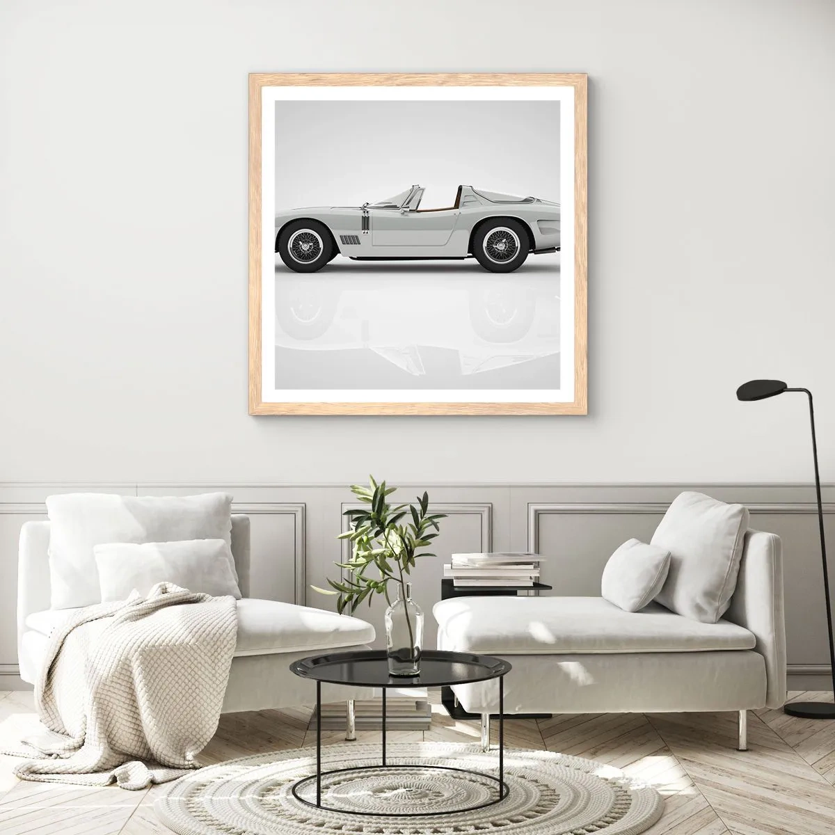 Affiche dans un chêne clair - Poster - Promesse de plaisir - 40x40 cm