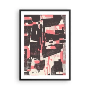Affiche dans un cadre noir - Poster - Abstraction dynamique dans les tons de rouge et de noir - 50x70cm - Tout ce tapage - Décoration murale moderne pour le salon et la chambre ARTTOR