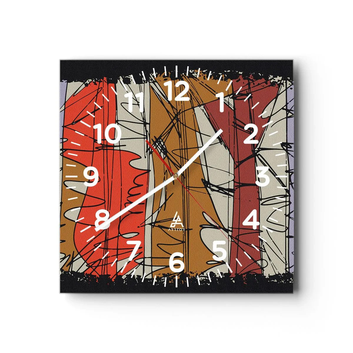 Horloge murale - Pendule murale - Composition spontanée - 40x40 cm