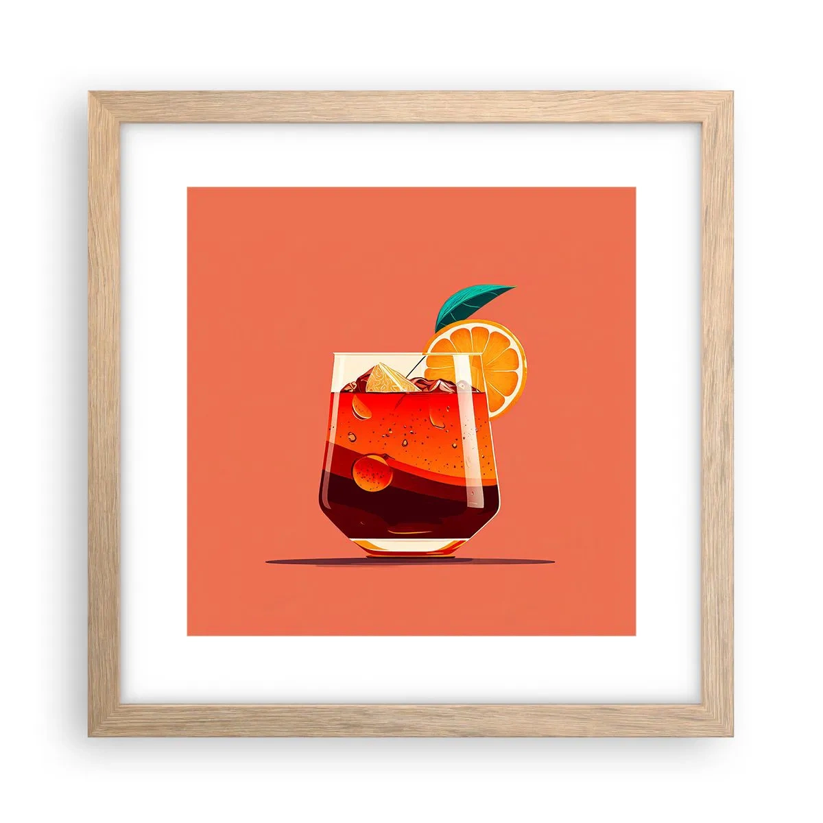 Affiche dans un chêne clair - Poster - Rafraîchissement d'été - 30x30 cm