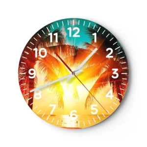 Horloge murale - Pendule murale - Couple exotique - 40x40 cm