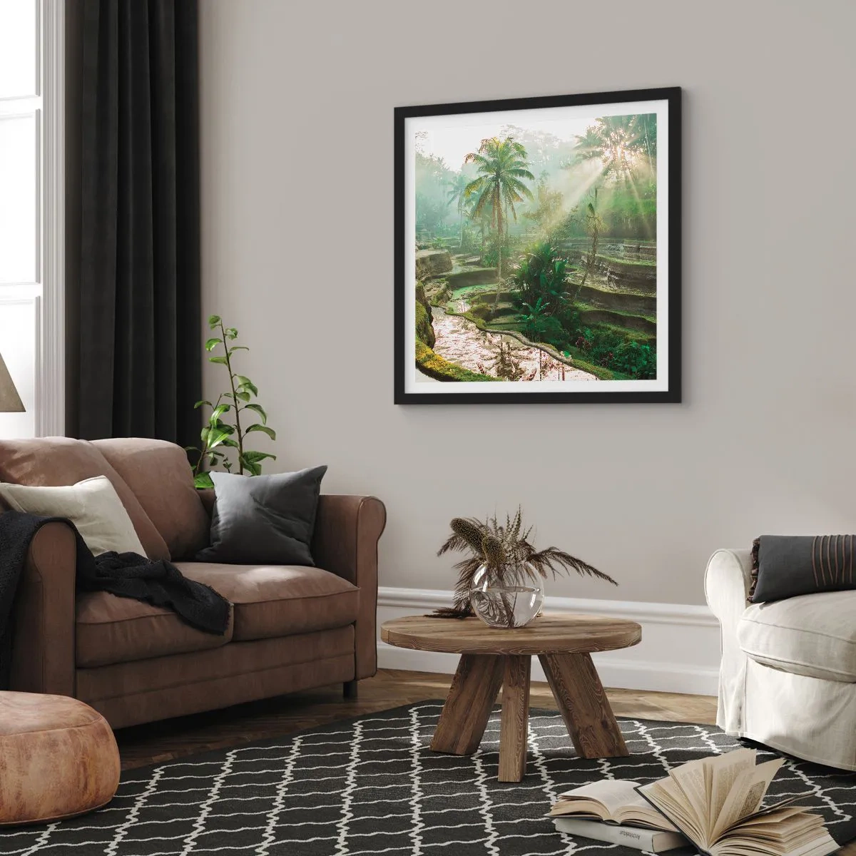 Affiche dans un cadre noir - Poster - Grandir au soleil - 60x60 cm