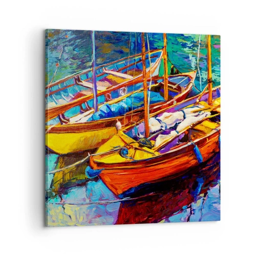 Impression sur toile - Image sur toile - Sur l'eau épaisse de couleurs - 60x60 cm