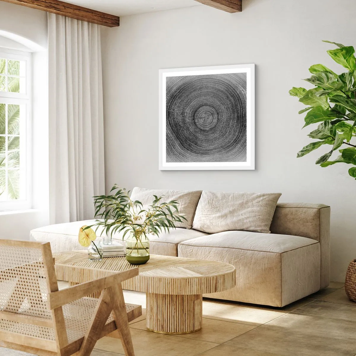 Affiche dans un cadre blanc - Poster - Signe du temps - 30x30 cm