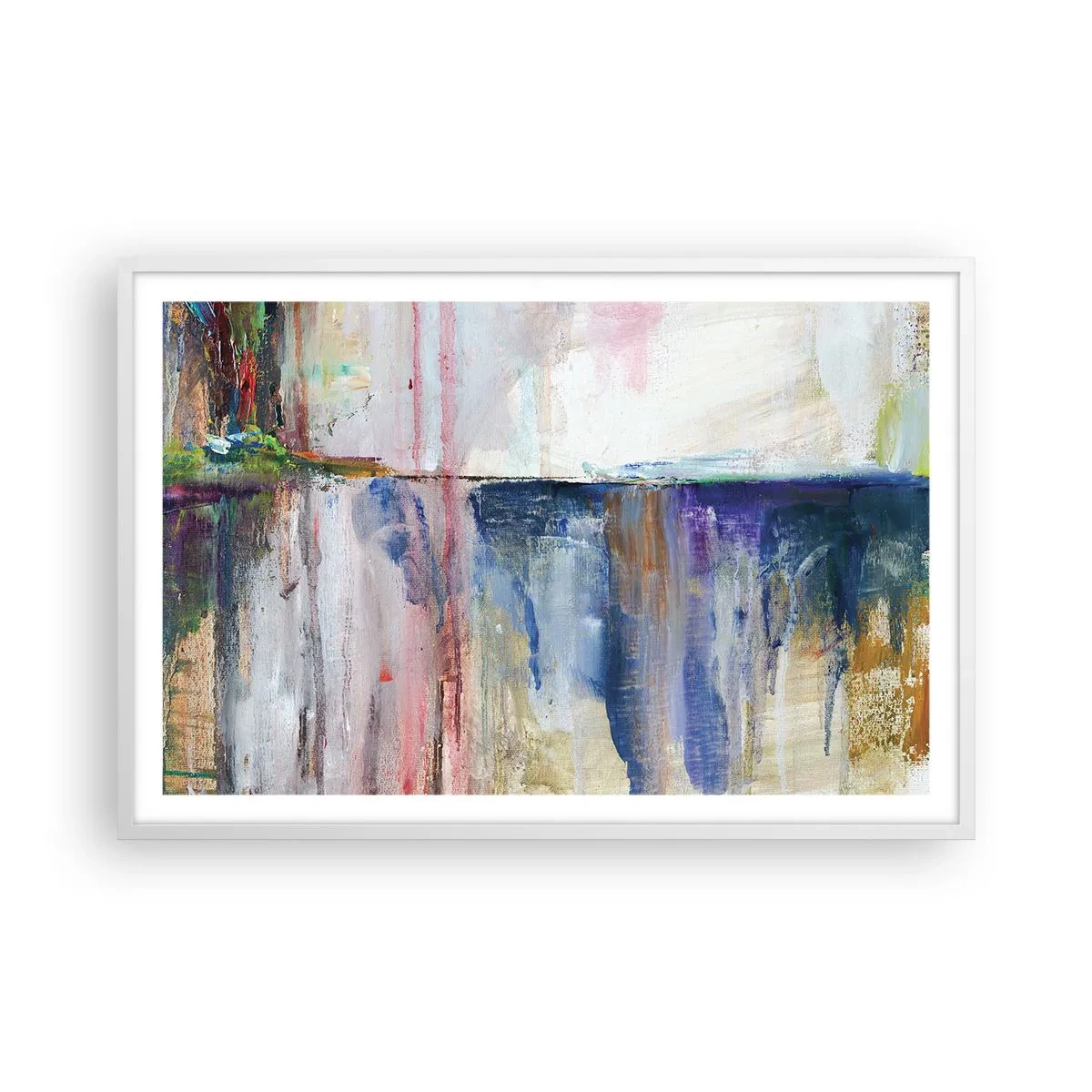 Affiche dans un cadre blanc - Poster - Impressions et associations colorées - 91x61 cm
