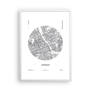 Affiche dans un cadre blanc - Poster - Anatomie de Varsovie - 50x70 cm