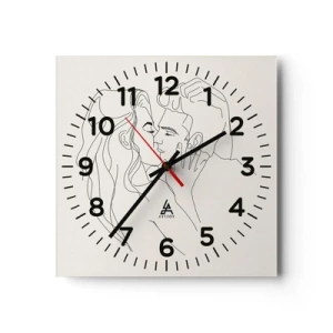 Horloge murale - Pendule murale - Enlacé de sentiment - 30x30 cm