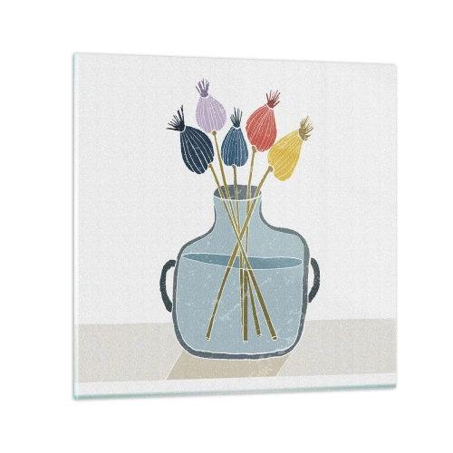 Impression sur verre - Image sur verre - Comme s'il avait semé des graines de pavot - 50x50 cm
