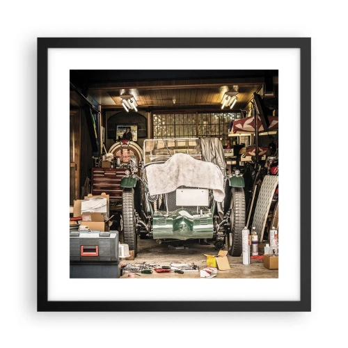 Affiche dans un cadre noir - Poster - Retour vers le passé - 40x40 cm