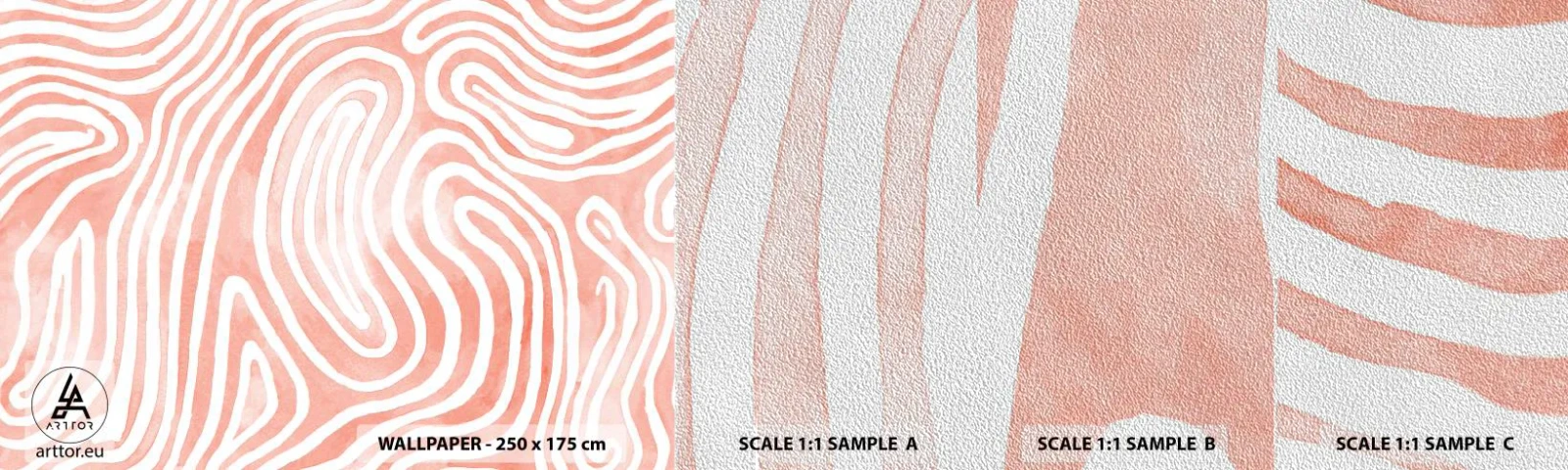 Échantillon de Papier Peint Premium Sand - Dans le labyrinthe de corail - Minimalisme, Art moderne, Abstraction - 100x30 cm