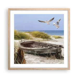 Affiche dans un chêne clair - Poster - Bain de vent - 50x50 cm