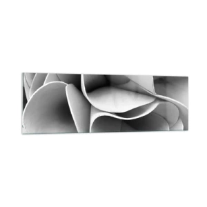 Impression sur verre - Image sur verre - Détails en noir et blanc de formes abstraites - 160x50cm - Il s'en passe dans l'espace - Décoration murale moderne pour le salon et la chambre ARTTOR