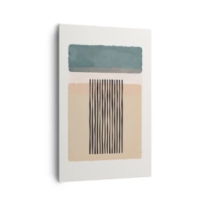 Impression sur toile - Image sur toile - Formes géométriques minimalistes dans des tons beiges et verts - 80x120cm - Tout est en ordre - Décoration murale moderne pour le salon et la chambre ARTTOR