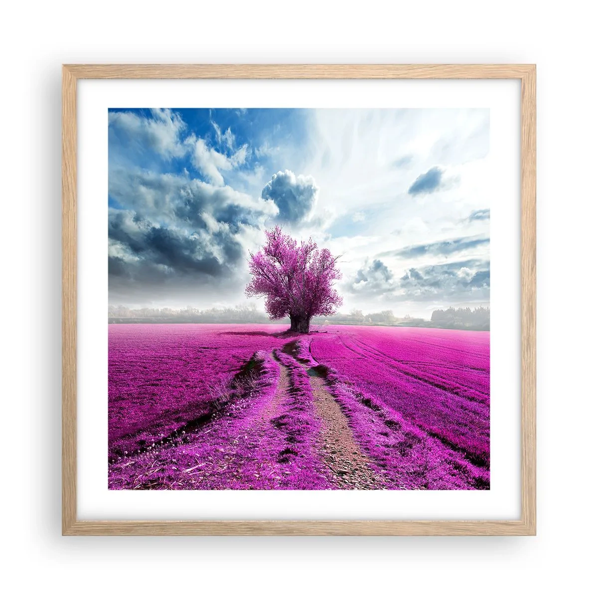 Affiche dans un chêne clair - Poster - Lande - nature sauvage - 50x50 cm