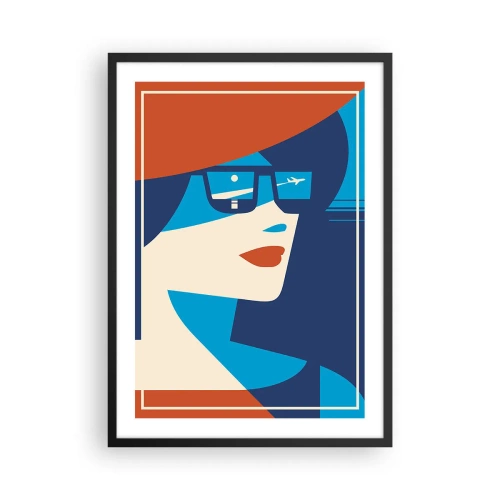 Affiche dans un cadre noir - Poster - voyage de vacances - 50x70cm - Voyage de vacances - Décoration murale moderne pour le salon et la chambre ARTTOR