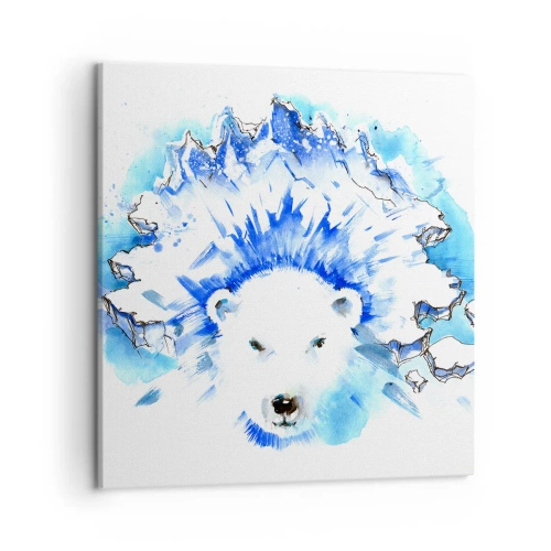 Impression sur toile - Image sur toile - Le roi de l'Arctique dans une couronne de glace - 50x50 cm