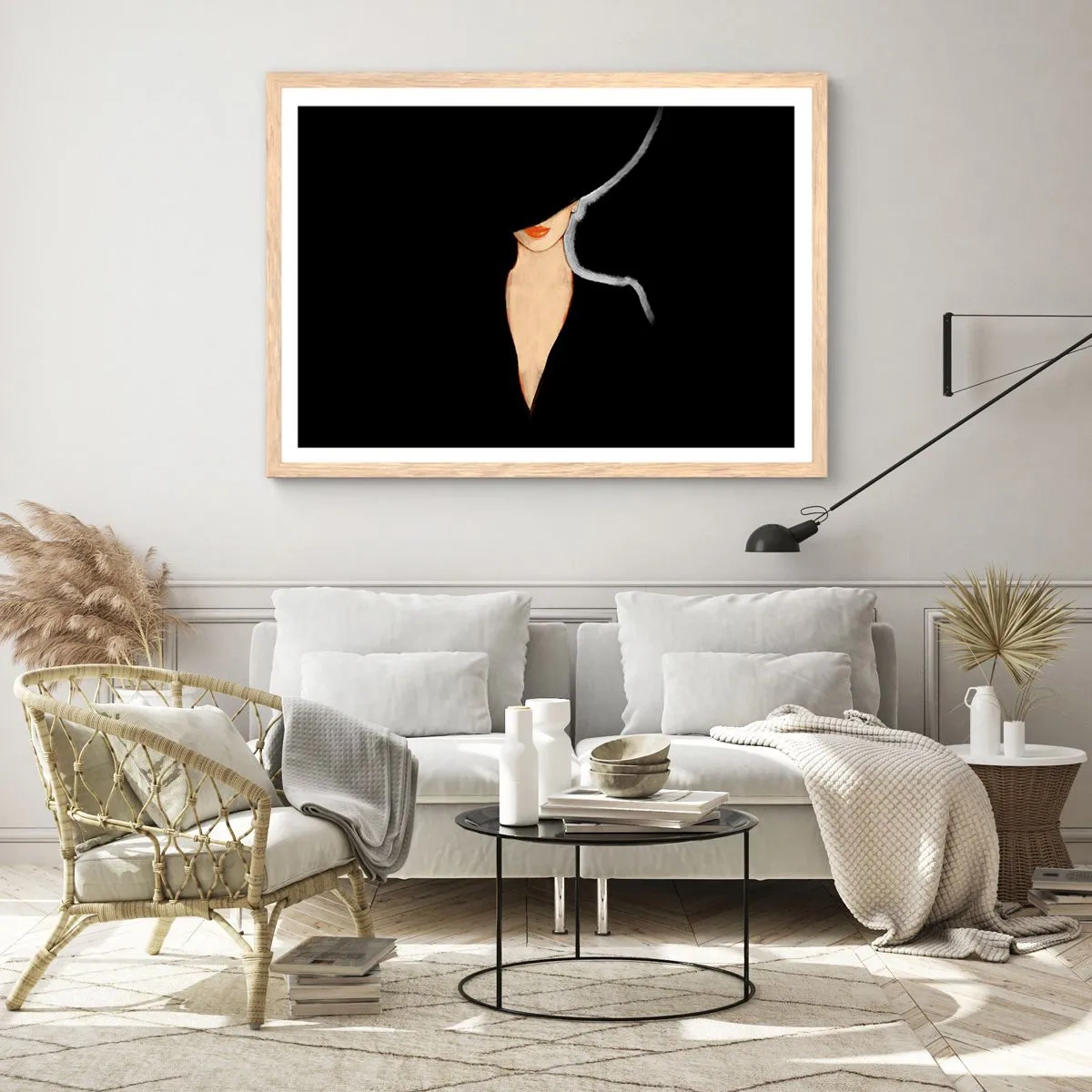 Affiche dans un chêne clair - Poster - Élégance et style - 70x50 cm
