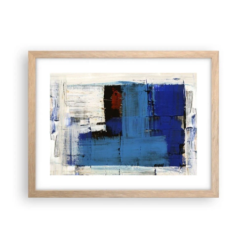 Affiche dans un chêne clair - Poster - Secret de bleu - 40x30 cm