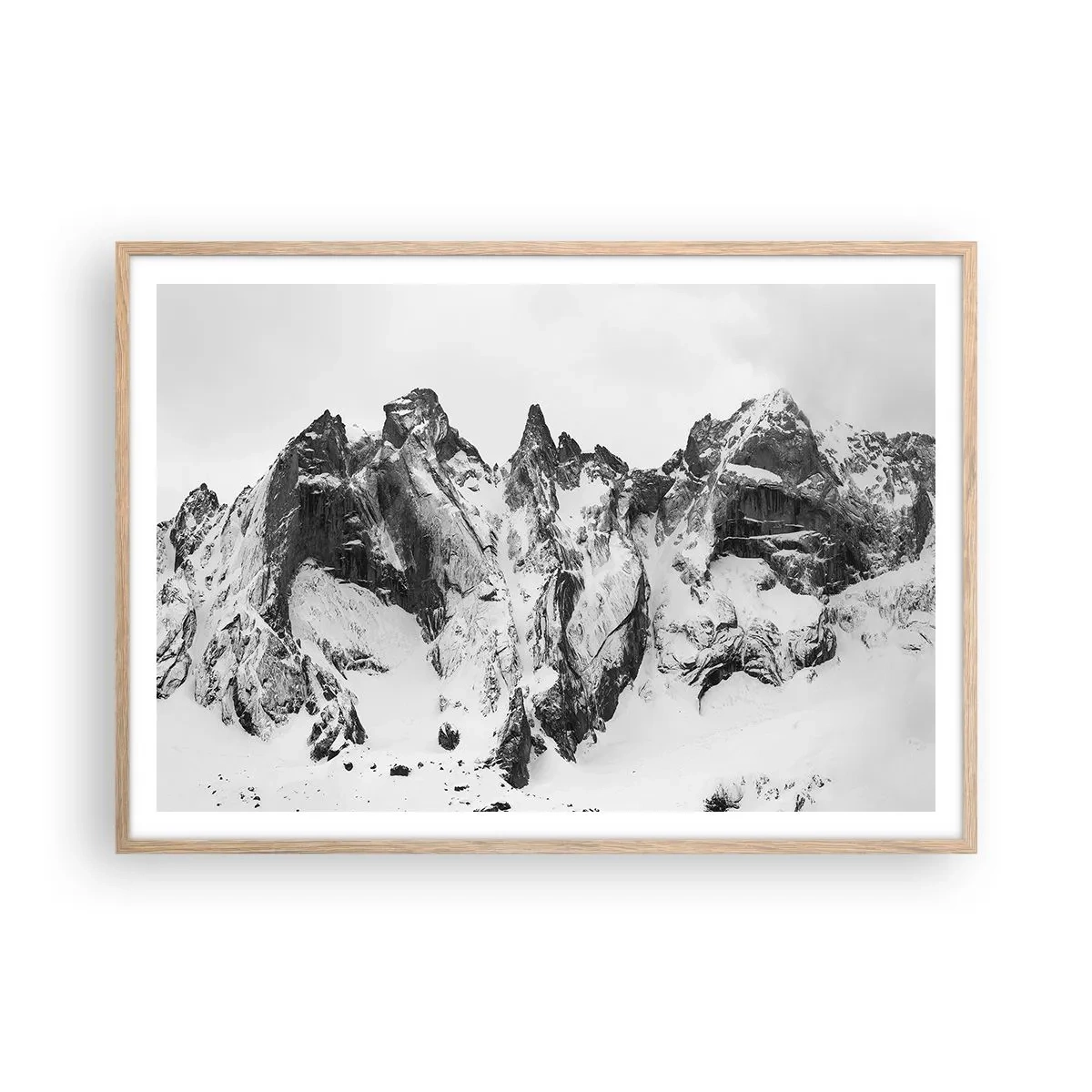 Affiche dans un chêne clair - Poster - Crête dangereuse de granit - 100x70 cm