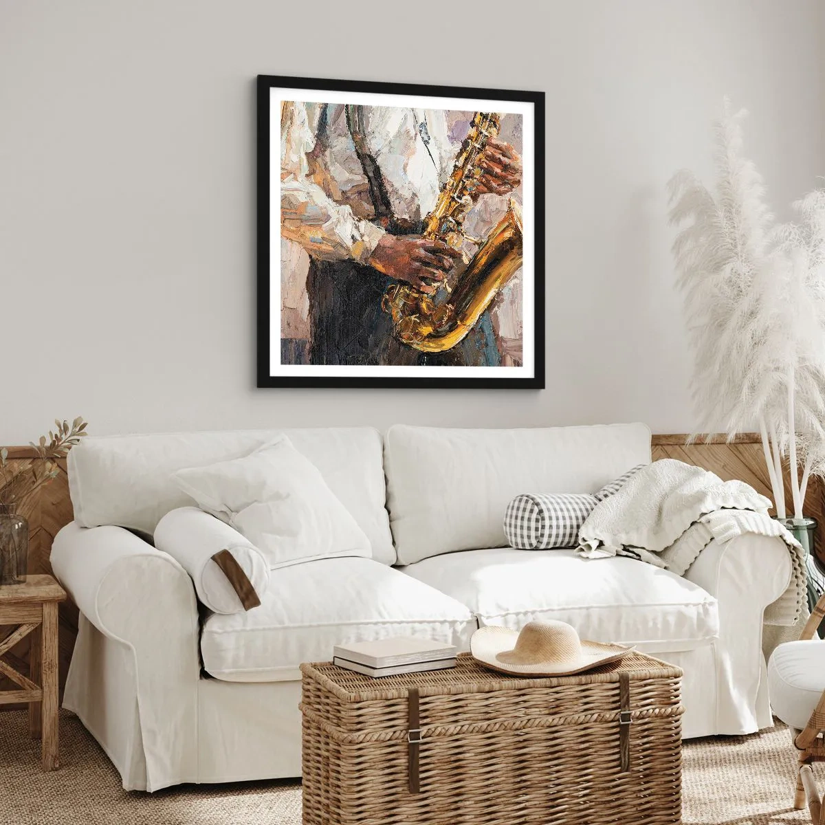 Affiche dans un cadre noir - Poster - C'est l'heure du solo - 50x50 cm